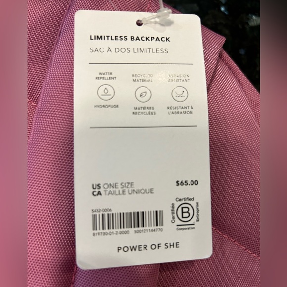 Athleta Girl Limitless Backpack NWT - light purple NEW - Picture 2 of 10